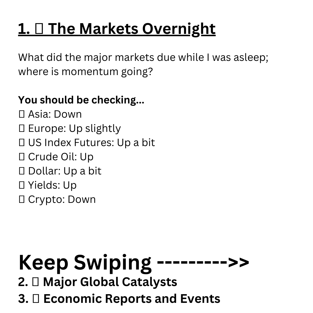 matthew_huo's tweet photo. I spent 3 hours talking with a 25-year trading veteran. He's made a full-time living from day trading for over two decades. Here's his exact morning gameplan so you can copy it...