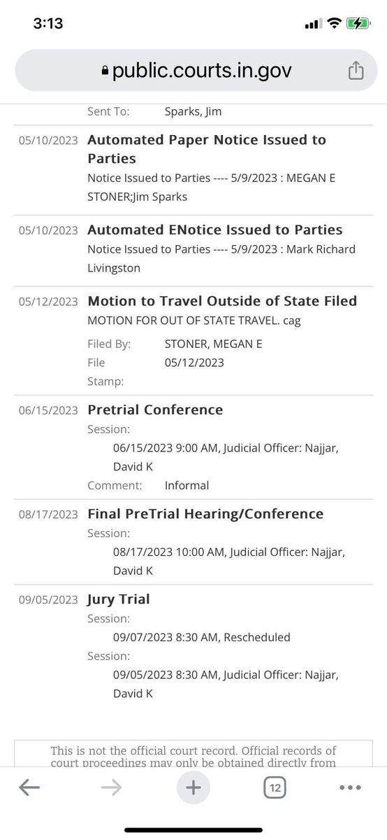 ChloeAnagnos's tweet photo. Megan Stoner has requested to leave the state May 24-26, yet has a hearing on May 25. 

Unless she can attend virtually, all of this just doesn’t really track. https://t.co/sgju7RV2Kc