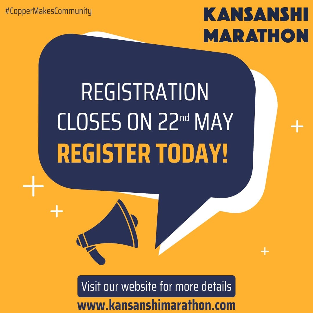 geshgroove's tweet photo. 10 days to close of registration for the @KansanshiMara. Do not be a last minute runner!avoid the rush that will follow in the few days before we close off registration. Pace yourself & do it now! #CopperMakesCommunity https://t.co/gpaQb5dJCo