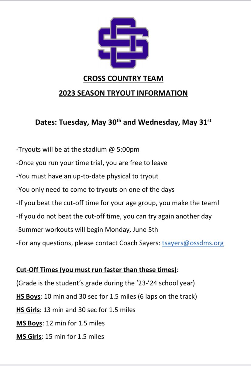 TRYOUT INFORMATION!!

Hope to see y’all out there!