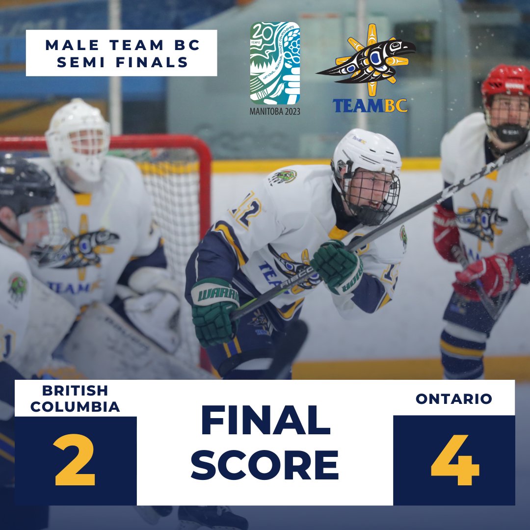 In the Male Team BC Semi-Finals Game, Ontario emerged victorious with a score of 4-2. Tough loss for BC, but they put up a great fight👏Congrats to Team BC Player of the Game #13 Rocky Nordvie🔥

Don't miss tomorrow's Bronze match as Team BC plays Team Saskatchewan @ 8:00am PST!