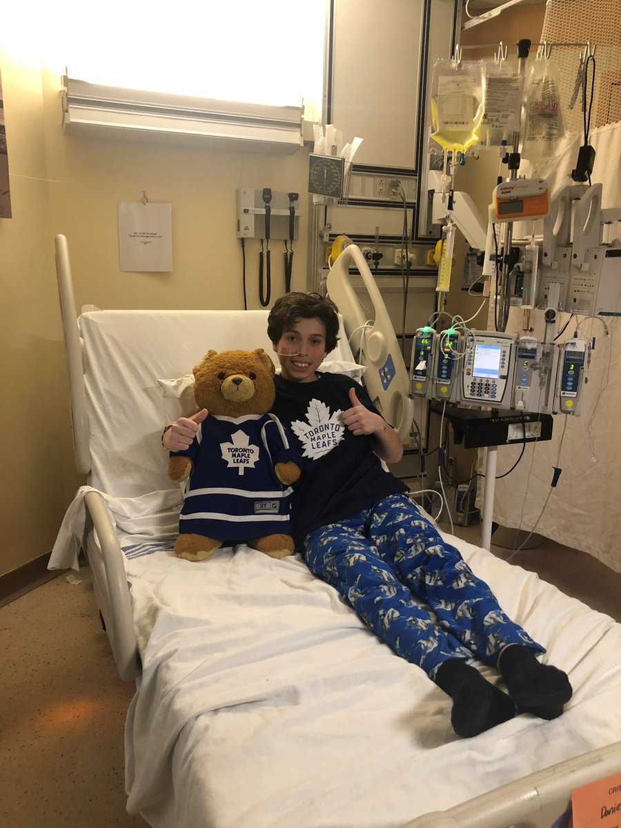 SickKidsNews's tweet photo. Check it out @mapleleafs! Patients, families, staff and volunteers are cheering you on for tonight's BIG game. We beLEAF in you! #GoLeafsGo #LeafsForever https://t.co/MtVSMjK2R6