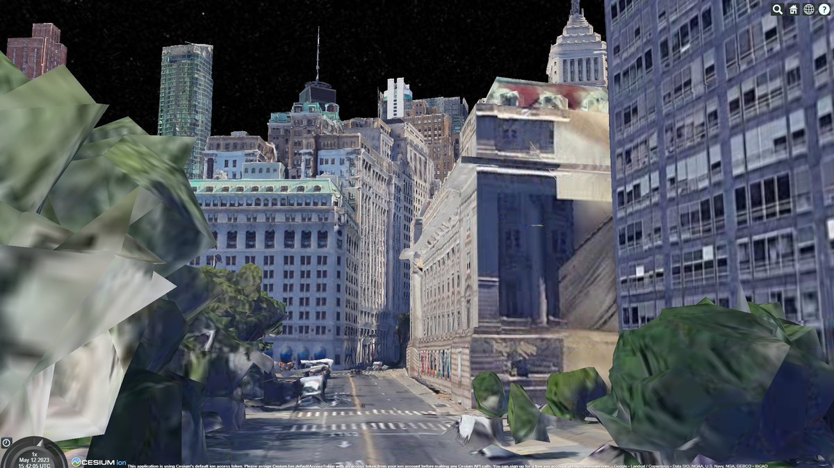 It's great to see <a href="/googlemaps/">Google Maps</a>  and <a href="/CesiumJS/">Cesium</a>  release open data into the #digitaltwin ecosystem! Accessible aerial photogrammetry is a perfect complement to metadata-driven cities like <a href="/GeopipeInc/">Geopipe</a>'s (left),  making huge sims, games, and visualizations even easier to create.