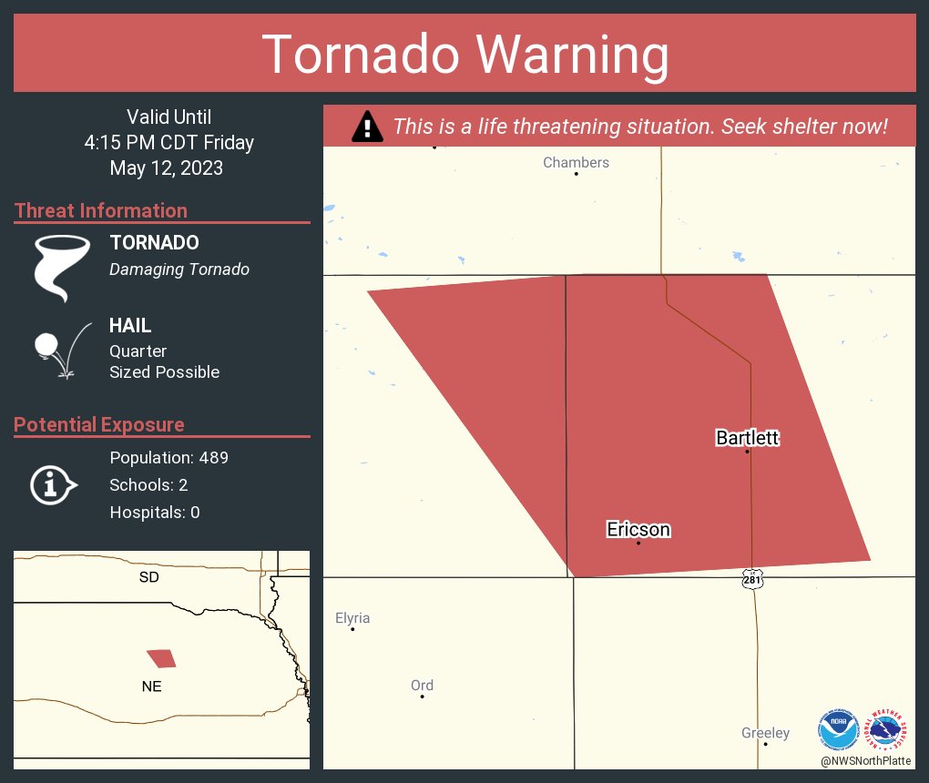 NWS Tornado on Twitter "Tornado Warning continues for Bartlett NE and