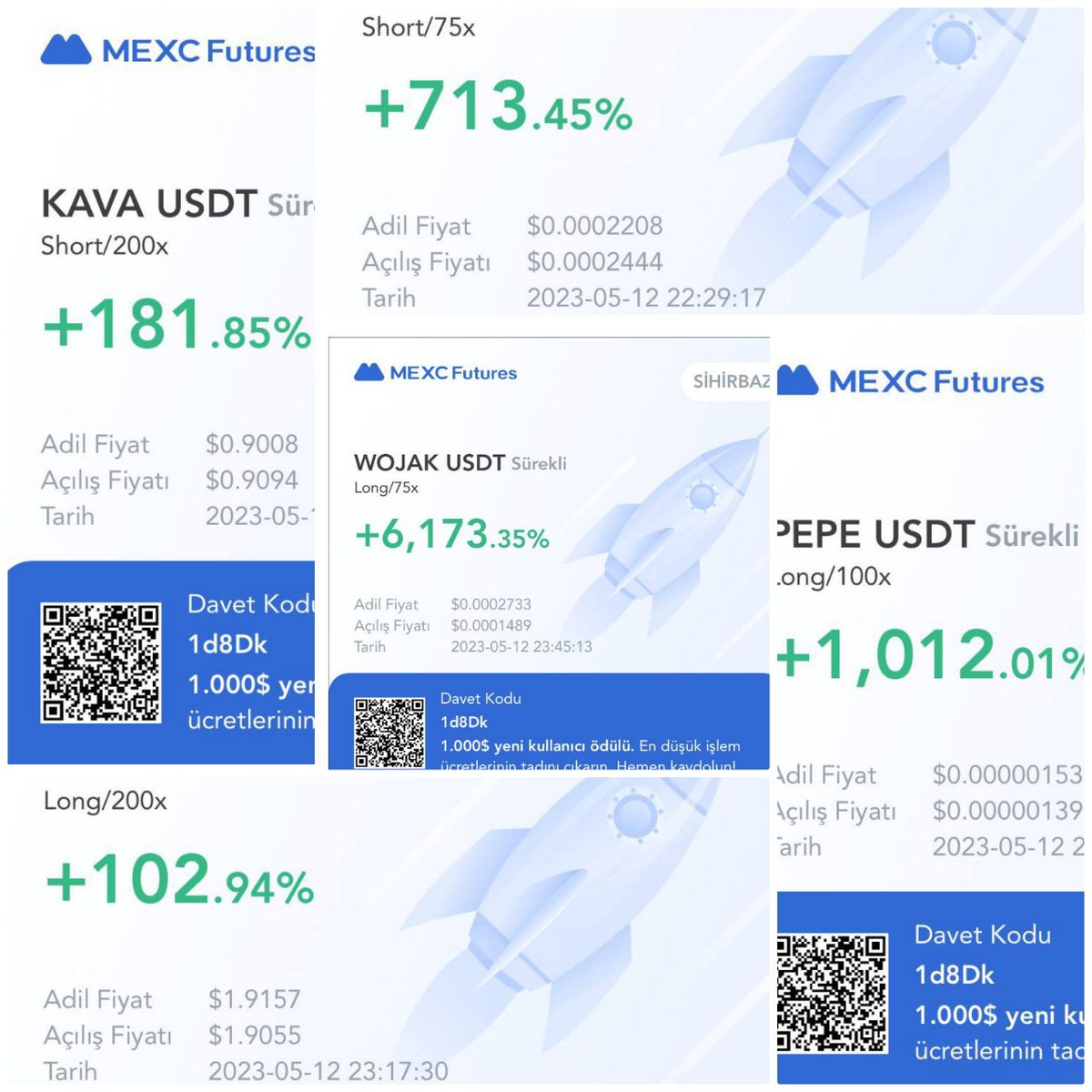 kripto_sihirbzi's tweet photo. Telegram kanalimizda piyasanın içinden geciyoruz resmen 😎😎😎😂🪄🎩💸💸🎩
#bitcoin #ETH #PEPEUSDT #PEPEBNB #wojak #KAVA #ARPA #AIDOGE 
#MEXC #Binance soyuyoruz 😂😂🪄🎩💸 https://t.co/a6XQZzp6Ea