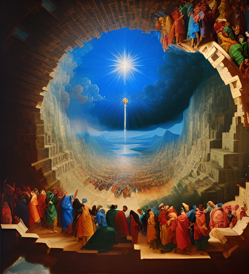 AlberichChilion's tweet photo. "Go to, let us go down, and there confound their language, that they may not understand one another's speech. So the LORD scattered them abroad from thence upon the face of all the earth: and they left off to build the city." - Genesis 11:7-8 Pt. 1 #Aiart #TheBible #AiArtwork https://t.co/gtfRcBio4C
