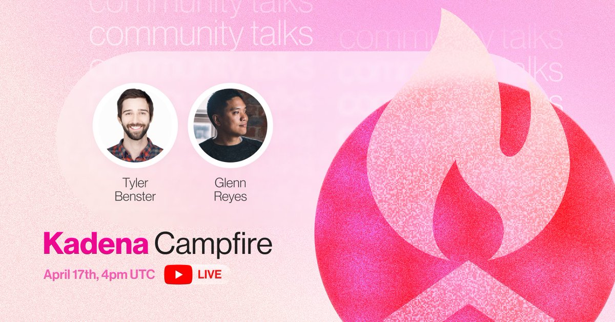 kadena_io's tweet image. The next #KadenaCampfire will feature our Head of Developer Relations @glnnrys on Wed (5/17) at 4PM UTC!

Leave  questions for Glenn as we will be discussing his experience &amp;amp; plans to grow our developer community!

youtube.com/watch?v=IUSON4…