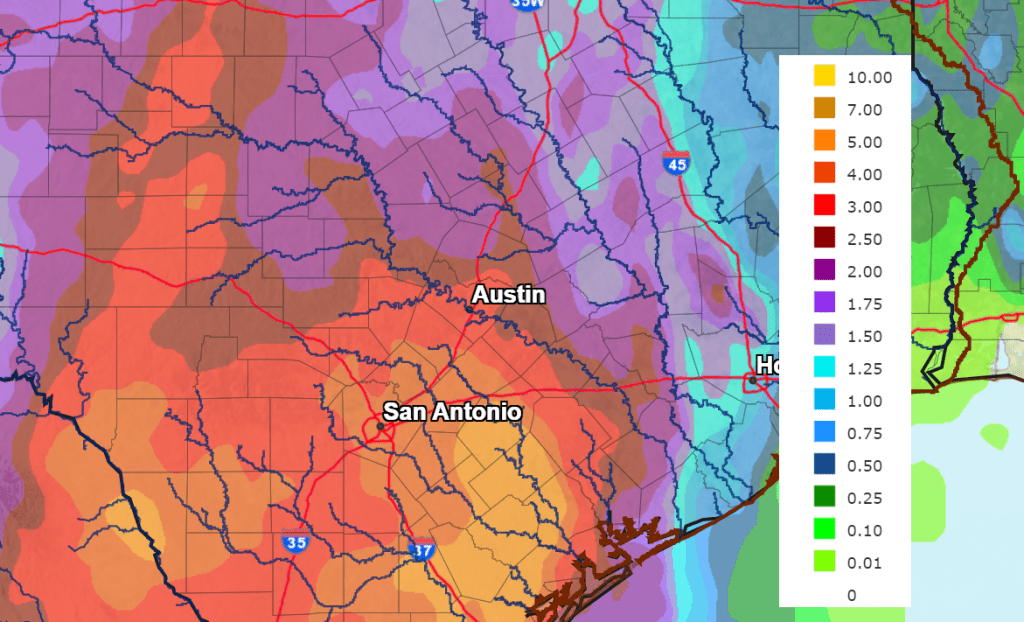 LCRA's tweet photo. Heavy rain and strong storms are expected through the weekend. A Flood Watch has been posted for all of the region beginning this evening and continuing through Saturday. Read the full weather update from @BobRoseTX here: https://t.co/xVXurs9y7F

#TXWX #CTXWX #ATXWX https://t.co/HPmR40gpqP