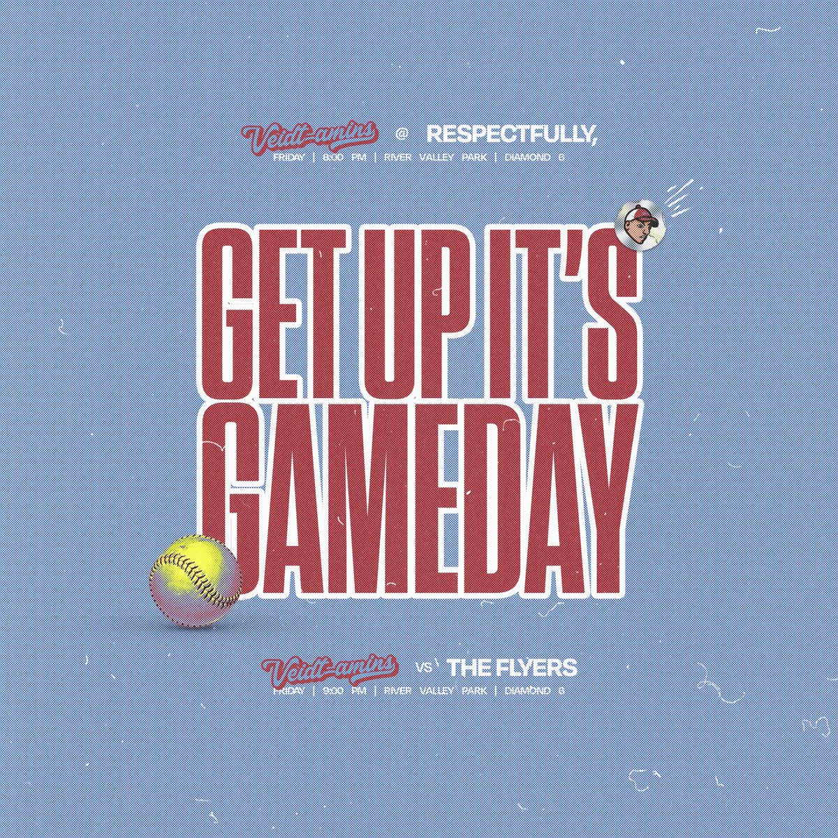 🚨GAMEDAY🚨

🥎Veidt-amins @ Respectfully,
🥎Veidt-amins vs. The Flyers
⏰8pm &amp; 9pm
📍South River Valley Park Ames, IA
🏟Diamond 6
📺<a href="/ESPNPlus/">ESPN+</a>
📻<a href="/miketirico/">MikeTirico</a> 

#VeidtOn ✌️

🥎🥎🥎