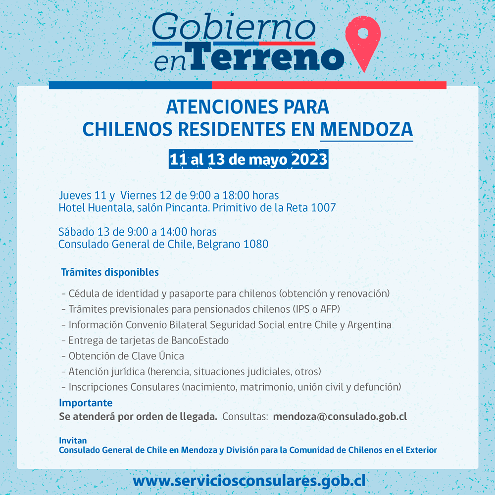 Superpensiones's tweet photo. Hasta este sábado, 13 de mayo, estaremos atendiendo a chilenas y chilenos residentes en #Mendoza, #Argentina, en un nuevo #GobiernoenTerreno. Atención por orden de llegada. Más información en el siguiente link https://t.co/XhCaecGOaE…
@dicoex https://t.co/syYgIuqAXO