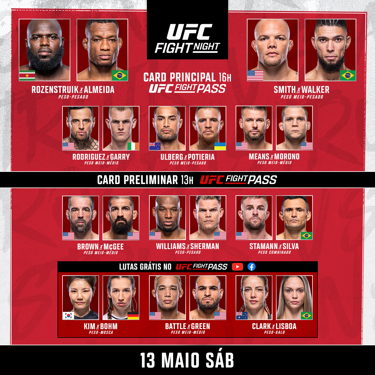 UFC Brasil on X: É HOJE! 🔥 Não perca o #UFCCharlotte, ao vivo a