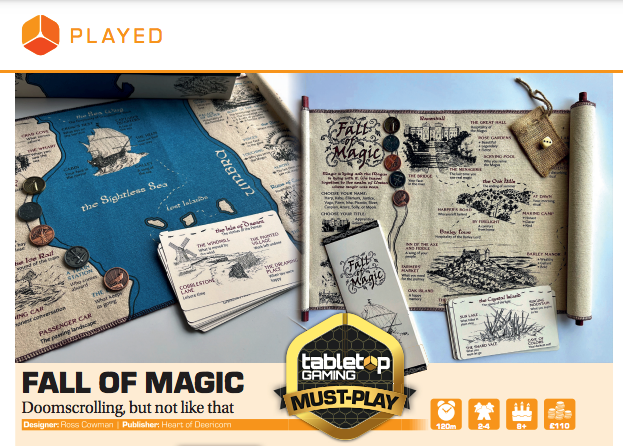 hotdeernicorn's tweet photo. @TabletopMag has given Fall of Magic its coveted 'Must Play' rating in their April issue. We're absolutely honored! #fallofmagic https://t.co/UFtp9RMF6s