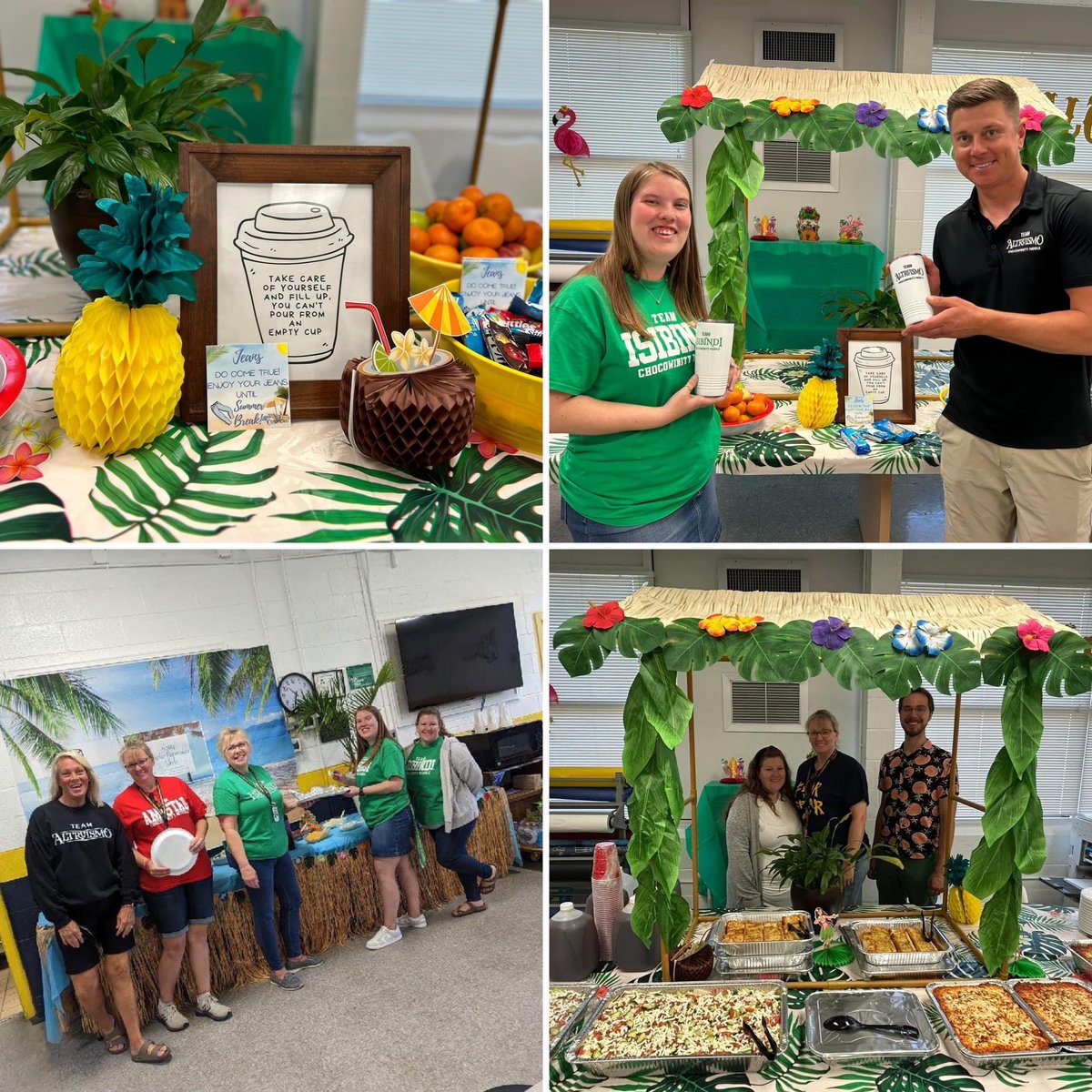 Finishing out the last two days of celebrating our teachers included an Italian lunch, baked potato bar, and “Fill your cup Friday” with their new House tumblers❤️🖤💚💙
#TeacherAppreciationWeek2023