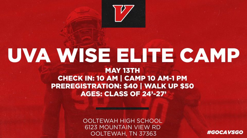 LETS GO CHATTANOOGA!! SHOW @UVAWiseCavsFB WHAT YA GOT! WE ON THE ROAD AND LOOKING FOR TALENT!! #KeepDigging #GoCavsGo