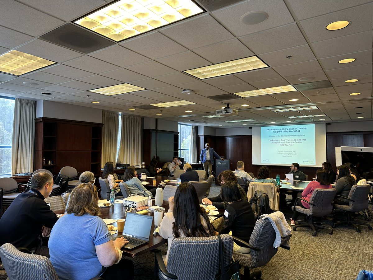 AnaVManana's tweet photo. So much fun at #ASCOQTP #QualityImprovement Workshop @ZSFGCare !
So grateful to @ASCO @SNForg Dr. Piyush Srivastava, Gene Cunningham, and Hazel Lynch for visiting us today & leading a day full of learning, team building, & fun for our #hematology #oncology clinics staff https://t.co/genoIhFYnD