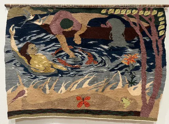 'Dreamers' by Tali Bury Schnepp. Botanical and acid dyed wool, acrylic, cotton warp30 x 44 in.
♦️Check out Tali and their classmates' Art in the 122nd Annual Student Exhibition via the purchase platform at the 🔗 link below!
e.givesmart.com/events/wb1/