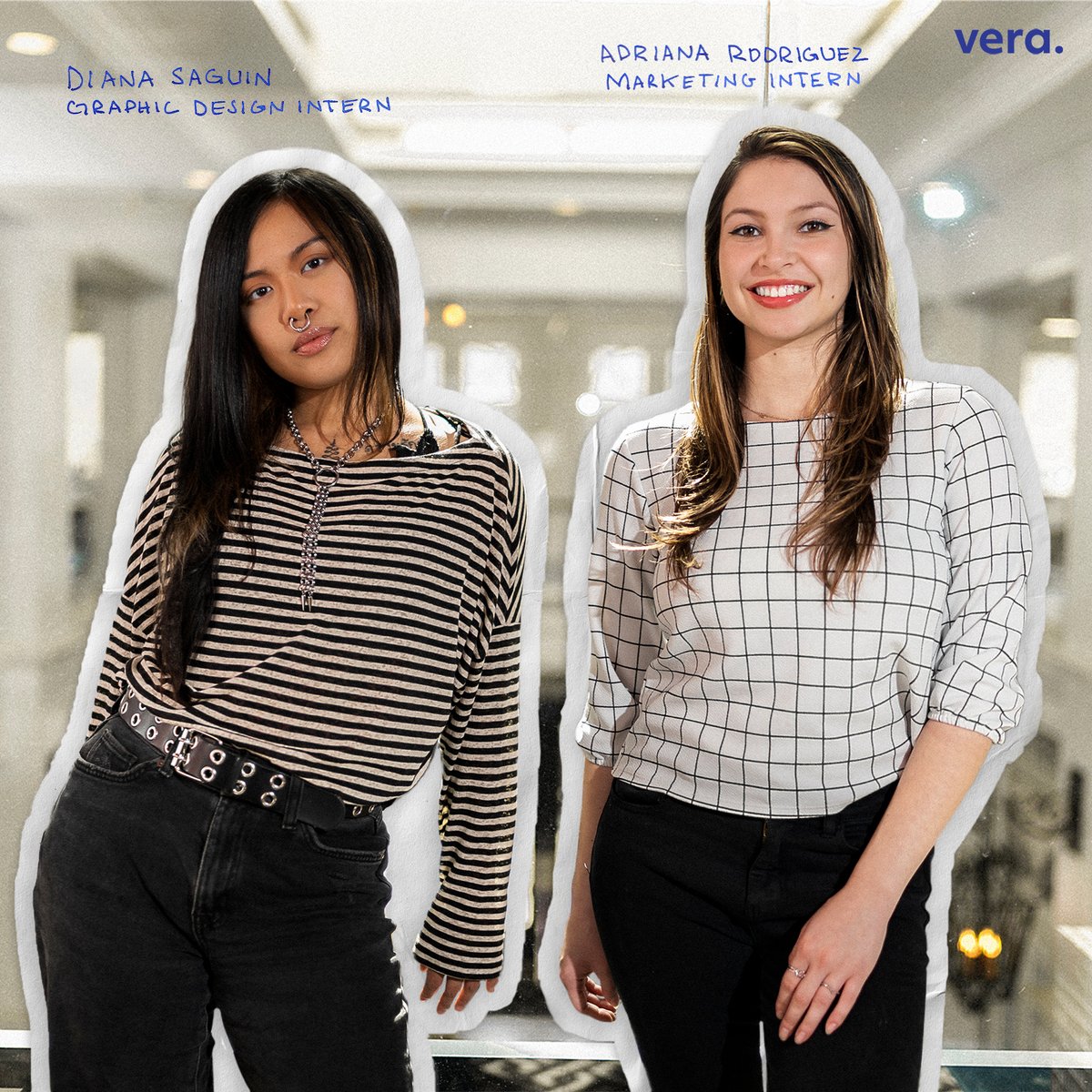 VeraCreativeInc's tweet photo. Meet Adrianna and Diana, our new interns bringing fresh creativity to the Vera Creative team out of our Orlando office! 
.
.
#companyculture #marketing #design #creativeagency https://t.co/YrVDpE6GLV