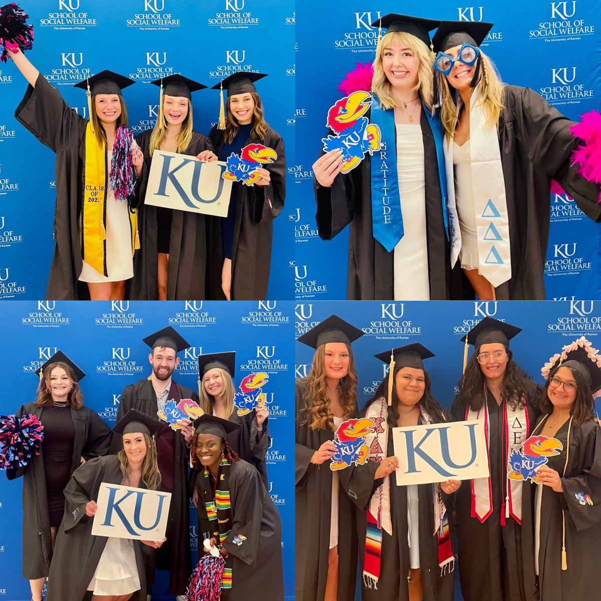 RockyWallace11's tweet photo. KU c/o 2023 School of Social Work BSW students slaying graduation! RCJH! @kualumni @KUSocialWelfare @BeAJayhawk https://t.co/1Z3IrsplHq