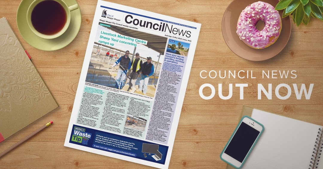 WaggaCouncil's tweet photo. In this week's issue of Council News 🥐☕🍳

🌟 Concreting of the LMC sheep yards 🐑
🌟 Have your say 💬
🌟 AusCycling Marathon National Championships in Wagga Wagga 🚴‍♂️

Read it now 👉 https://t.co/sez25d2J5y https://t.co/Sdqs05tqOD