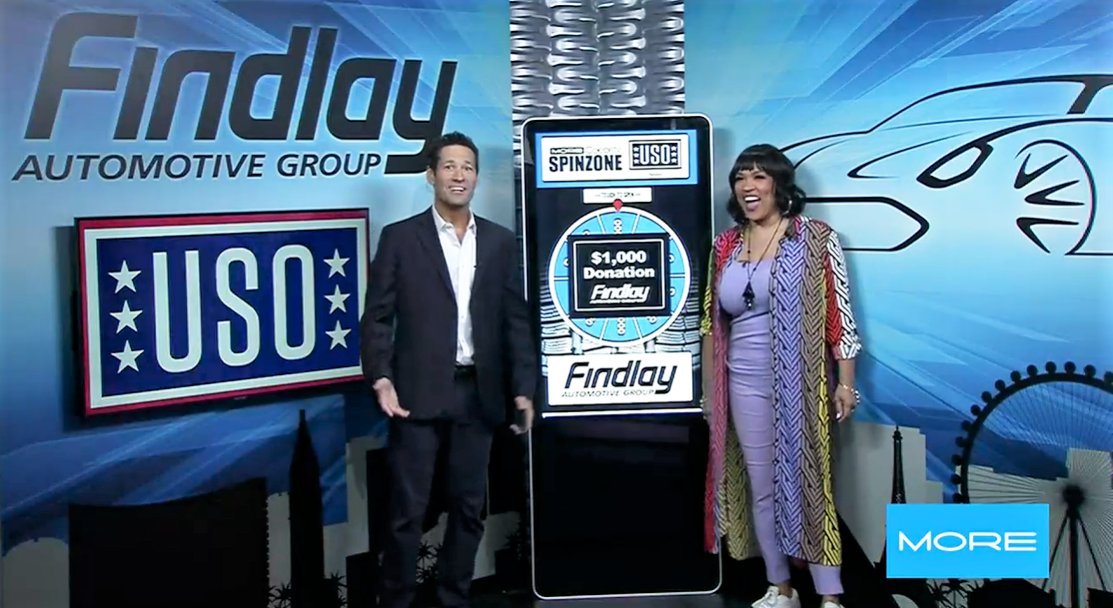 Comedian @kymwhitley on the Findlay Spin Zone on @MOREFOX5 with another $1000 we'll donate to our charity @USONevada. #FindlayCares