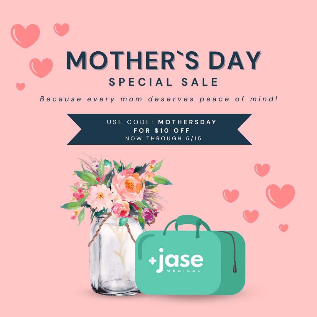 Happy Mother's Day to all the amazing moms out there! Give the gift of safety and security to your mom with the  Jase Case, now $10 off this Mother's Day. 

Be prepared for anything and show your mom how much you care! 💗🤍 

#JaseMedical #MothersDaySale #EmergencyPreparedness