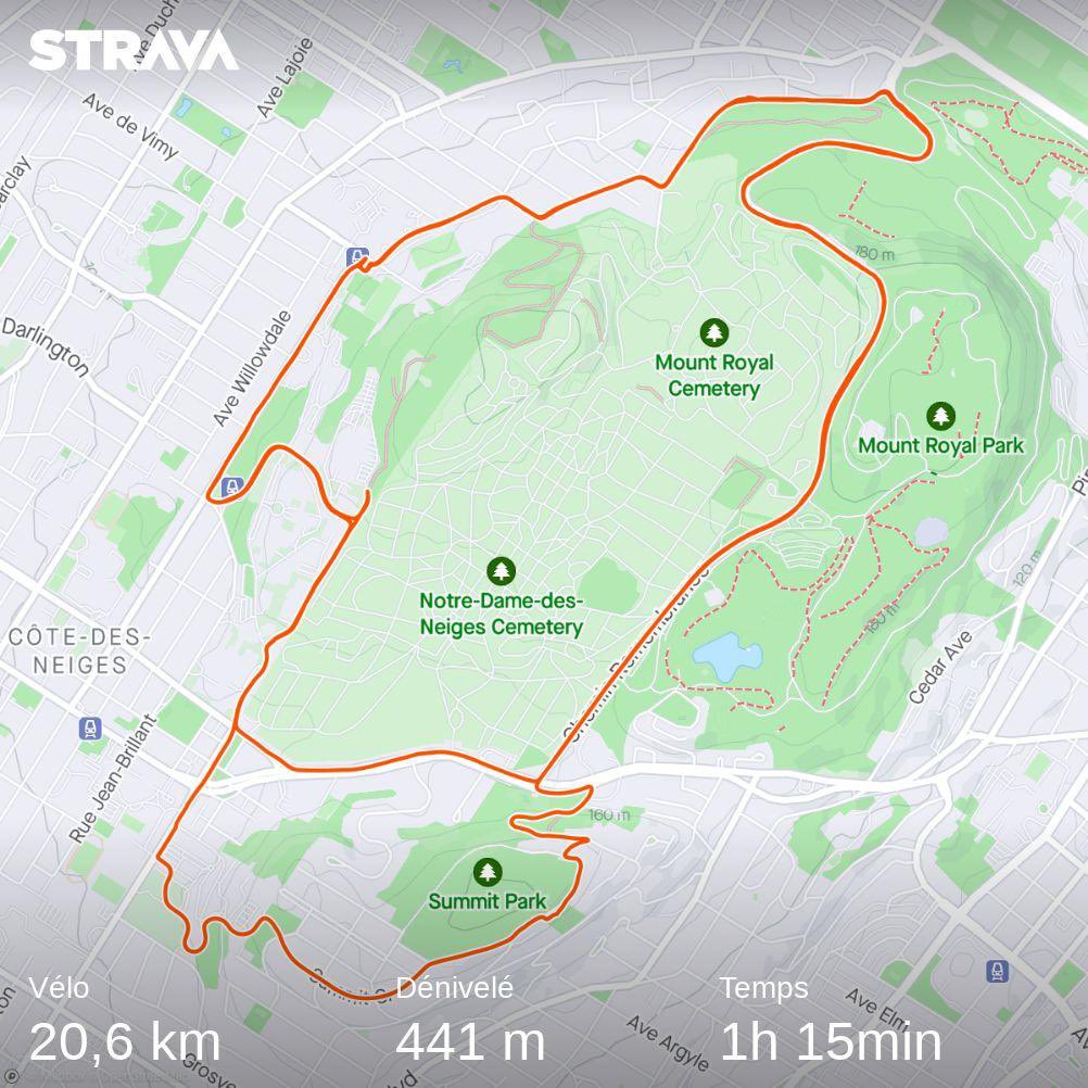 Le Mont-Royal en double ! Les jambes sont en feu 💪🏼🚴
strava.app.link/KemVOzQAKzb