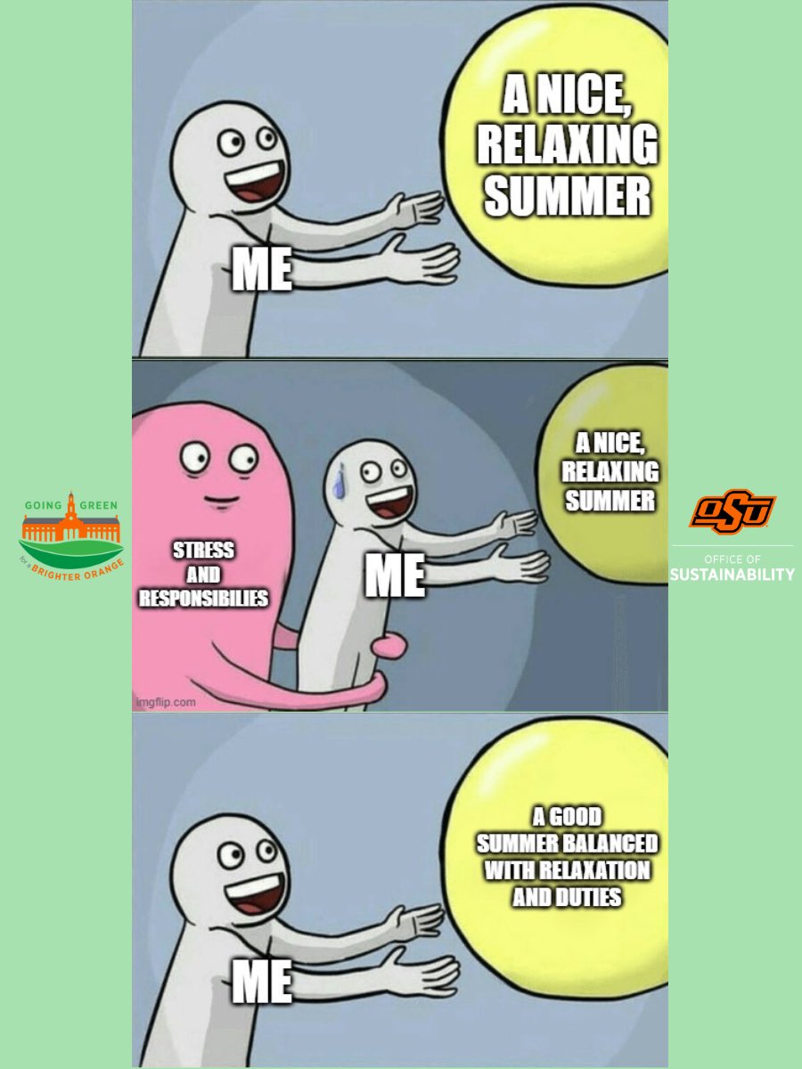 OSUgreen's tweet photo. You did it, #Cowboys ! We hope you had a great semester and have an even better summer. Whether you’ve got a lot or a little on your plate, remember to stay positive and self-compassionate. Personal sustainability matters, too! #okstate #okstate23 #personalsustainability https://t.co/QbYAtlnngm