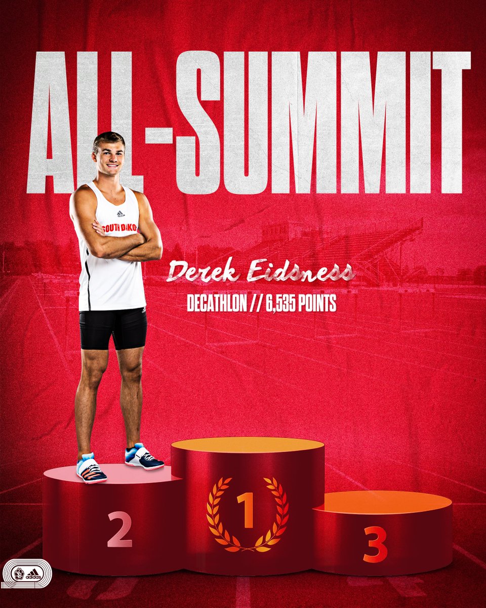 The first Coyote to podium in the decathlon since 2013. 🐺

𝗠𝗲𝗻'𝘀 𝗗𝗲𝗰𝗮𝘁𝗵𝗹𝗼𝗻
🥈 Derek Eidsness, 6,535 points
7. Townsend Barton, 5,986 points

#GoYotes x #WeAreSouthDakota 🐾