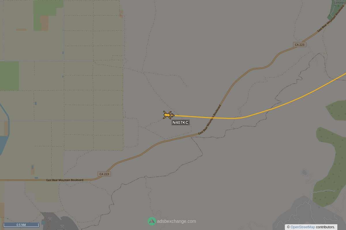 ffoverhead's tweet image. Kern County Fire aircraft #N407KC (UH1) was seen near Kern County, CA at approx 21:20 UTC squawking 1255 globe.adsbexchange.com/?icao=a4c786&amp;amp;z… #KCFD