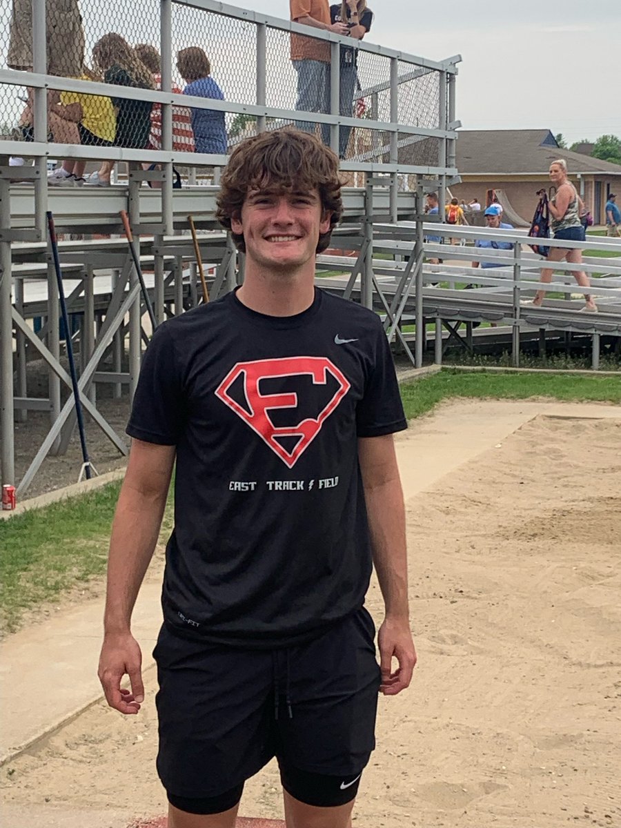 Drew Moyer is the 2023 LVC Long Jump Champion with a PR jump of 20’9”!!