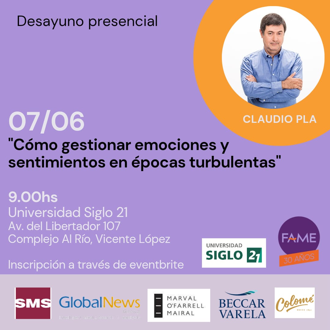 Se viene un nuevo #DesayunoFame☕
Una oportunidad para encontrarnos y enriquecer vínculos🤗
💫Un mega encuentro con un speaker de lujo, el Dr. <a href="/PlaClaudio/">Claudio Ariel Del Pla</a>

#SociasFame con descuento 
Inscribite en link👉bit.ly/3VTG5o4