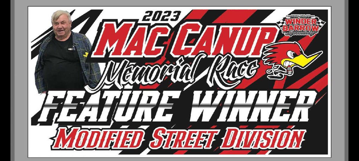 GARacingPodcast's tweet image. Saturday’s Mac Canup Memorial at #WinderBarrowSpeedway is the @GARacingPodcast Race of the Week 🏁
Extra money is on the line in the Modified Street division as The Baja memorializes one of its long time supporters.