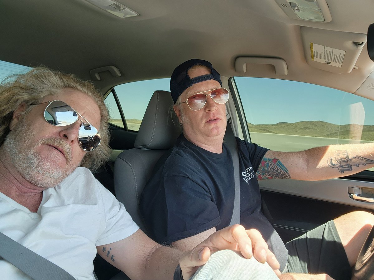 Driving home from Vegas. Me, Izzy, & Eddie Trunk. #TrunkNation #OxfordComma @EddieTrunk @realizzypresley