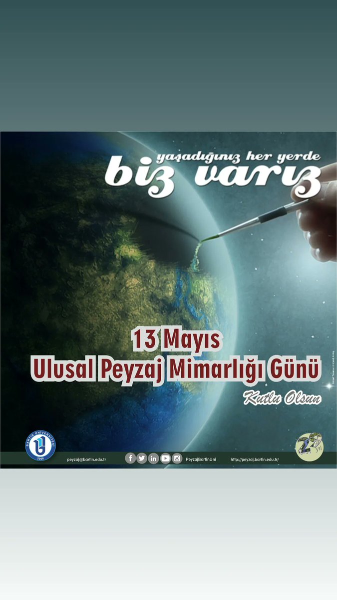 #13mayıs #ulusalpeyzajmimarlığıgünü kutlu olsun.

<a href="/baruedutr/">Bartın Üniversitesi</a>
<a href="/BARUMuhendislik/">BARÜ Mühendislik Mimarlık ve Tasarım Fakültesi</a> <a href="/uzun_orhan/">ORHAN UZUN</a> <a href="/BrtPeyzajAtolye/">Bartın Peyzaj Atölyeleri</a>