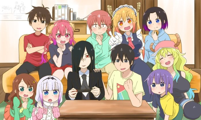 PostzAnime's tweet photo. All of them! ❤️🩷🧡💛💚💙🩵💜 - Miss Kobayashi's Dragon Maid https://t.co/cI2RIAK5nv