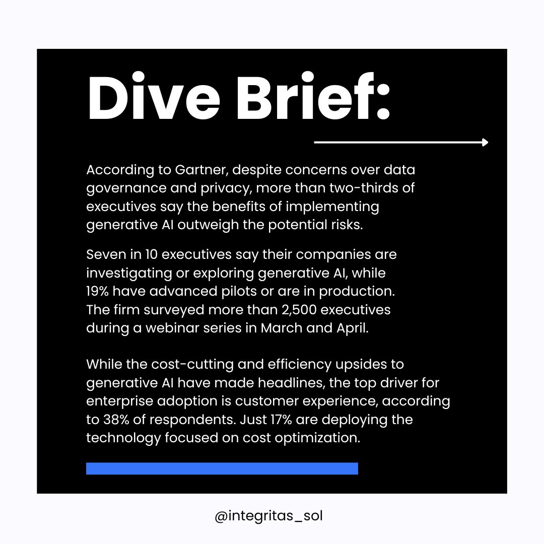 integritas_sol's tweet photo. Are you looking to stay ahead of the curve and unlock new opportunities for your business?🤔  
Experts say: Generative AI worth a shot despite risks

#AIgeneration #AI #TechTrends #ArtificialIntelligence #GenerativeAI #DataDrivenDecisions https://t.co/QMj2tC7ni8