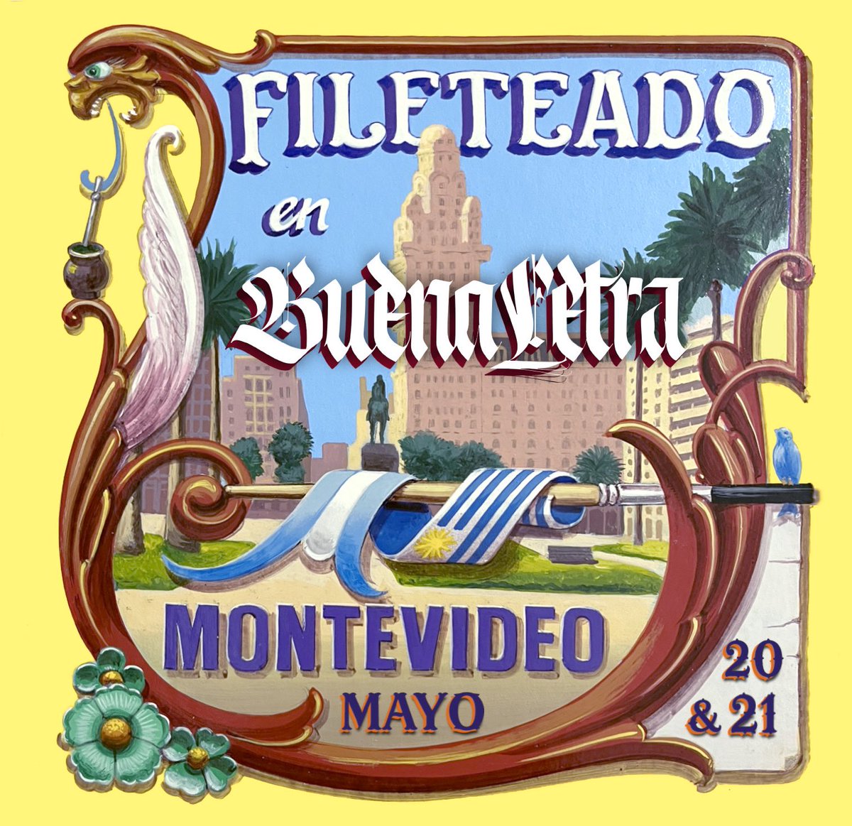Fileteado's tweet photo. Atención Uruguay !
Curso de fileteado inicial en Montevideo, sábado 20 y domingo 21 de mayo 
Info e inscripción info@buenaletra.shop https://t.co/5uXohoofV6