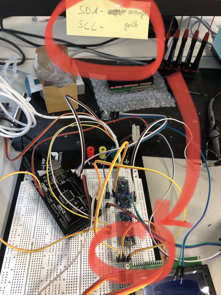 andi_joho's tweet photo. Heute erst mal eines der großen Probleme mit der I2C-Schnittstelle gelöst. Und nach vielen Ansätzen der Fehlersuche, bin ich richtig stolz eine so gute Lösung gefunden zu haben ….. 😭🤯🔫
#Arduino #microcontroller
Und nun zum f****ing interrupt 🤬🤬 https://t.co/na04g5jB0F