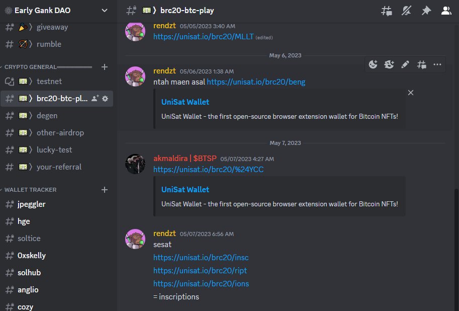 #BRC20 play in discord early gank almost all . . .
