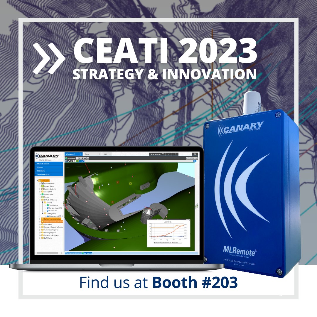 Canary Systems will be traveling to Chicago, IL for the 2023 CEATI Strategy & Innovation Conference next week! Find us in the exhibit hall at Booth 203! Our team can discuss our innovative dam safety monitoring solutions. Be sure to stop by to see how we can help! #damsafety