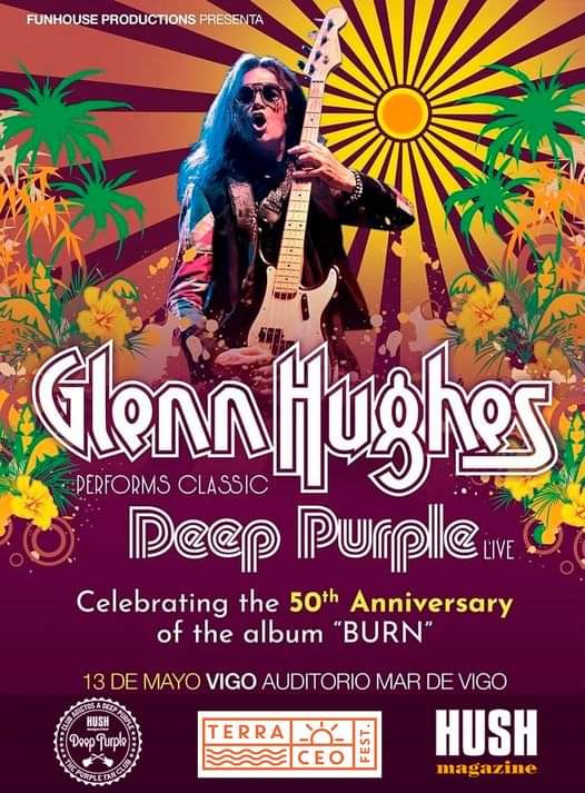 CADPurple's tweet photo. En menos de 24h @glenn_hughes actuará por 1a. vez en #Vigo, sede del @CADPurple, en el @pcongresosvigo como parte del #Festival #TerraCeo con su gira repasando los álbumes grabados con #deeppurple en los 70, como el legendario BURN
Funhouse Productions
#HUSHmagazine  #classicrock https://t.co/8PksHrIZ7L