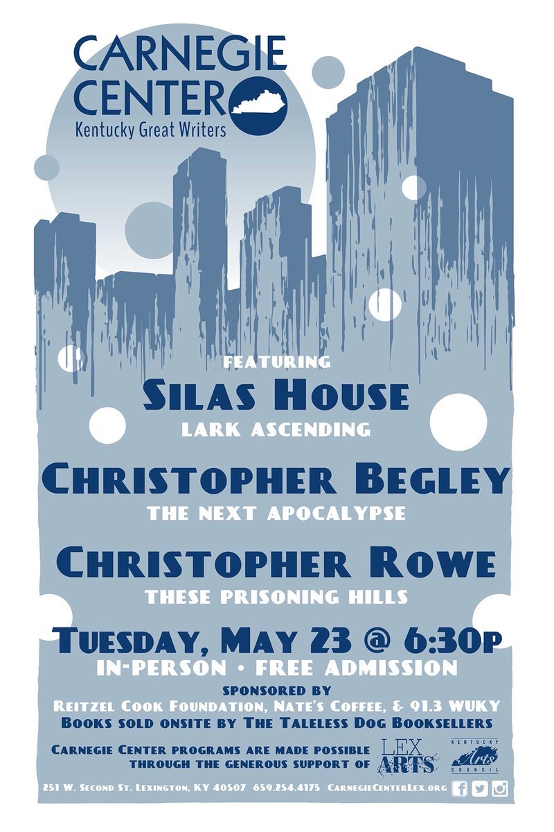 May 23, 6:30, Carnegie Center, Lexington, Kentucky. You are invited!