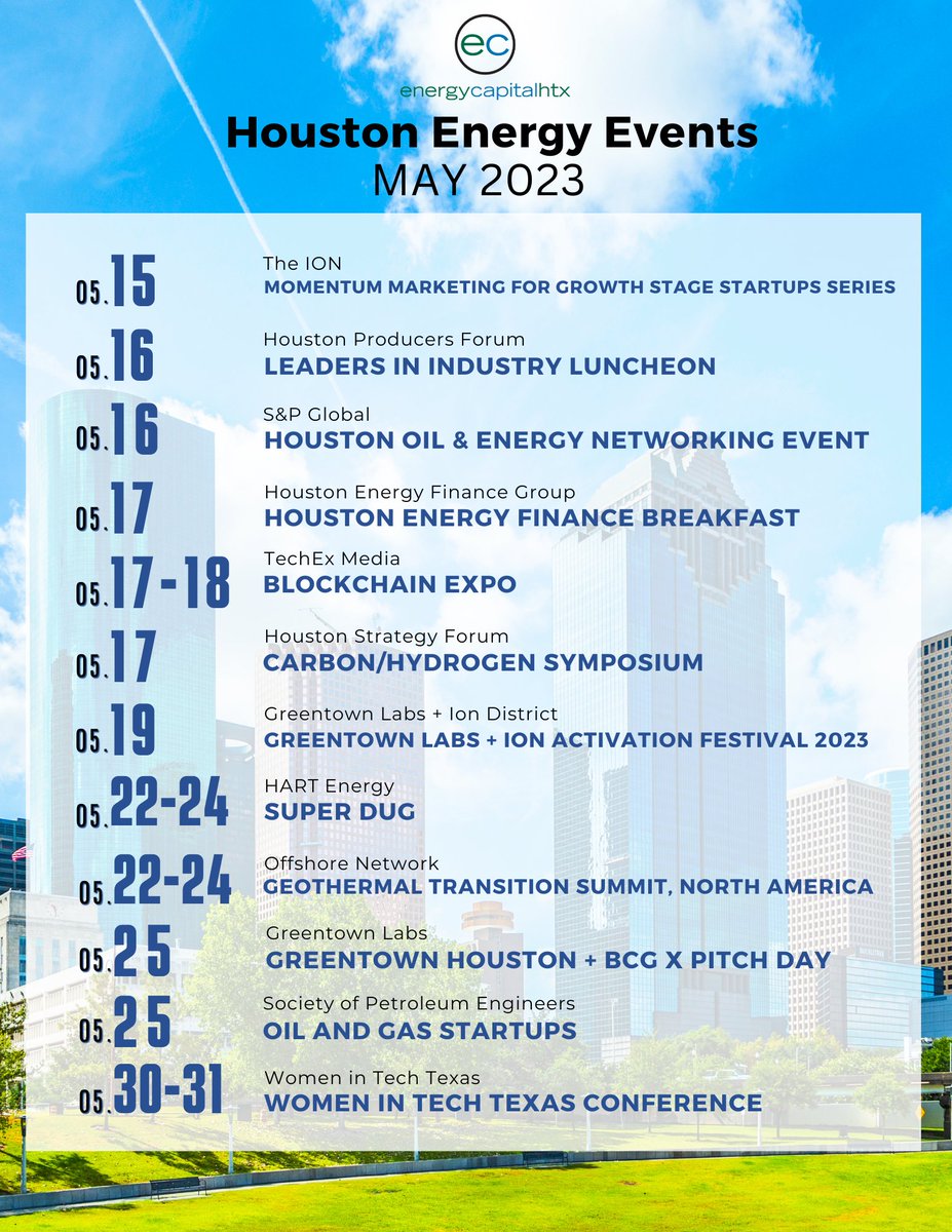EnergyCapHTX's tweet photo. Sign up now for the latest EVENTS buzz from @EnergyCapitalHTX.
https://t.co/HXwhfwhyqi
#energysources #energyuses #energydistribution #energyrecycling #sustainableenergy #futureofenergy #greenenergy #innovationmap #culturemap #HETI #ECHTX https://t.co/MrUUNU2txZ