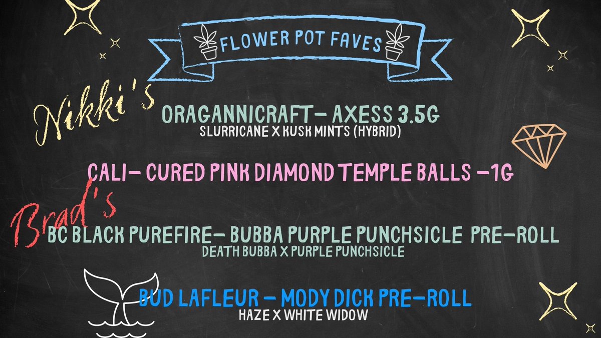Flower Pot Faves! Come chat with our staff and check out their favorites from our menu. #staffpicks #faves