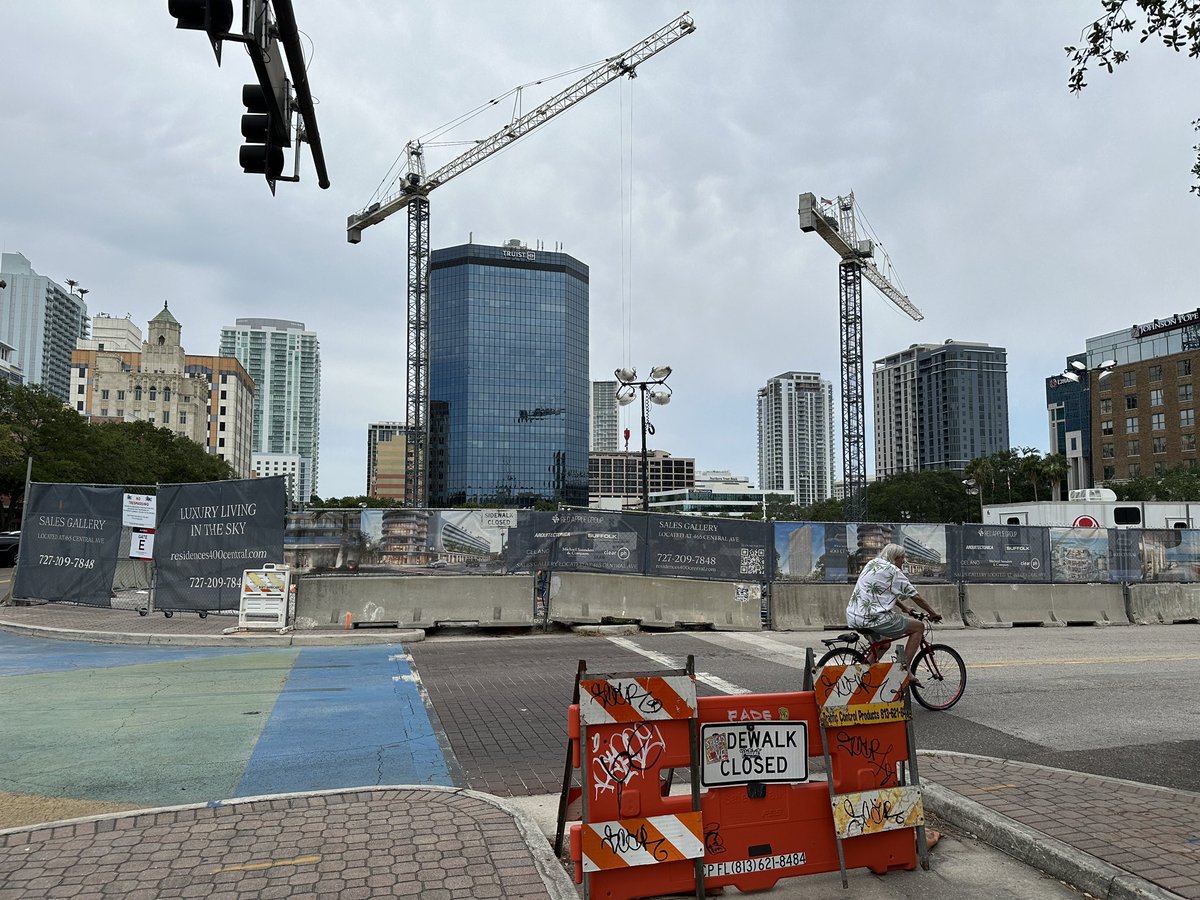 SarahBlazonis's tweet photo. 🚨Heads up if you’re heading to downtown @StPeteFL tonight &amp; tomorrow: 68 concrete trucks will work on a loop to conduct what the developer says is the largest-ever concrete pour for a private development in the city. Trucks arriving to 400 block of Central Ave. around 7 PM. @BN9 https://t.co/8iPqQGu2e6