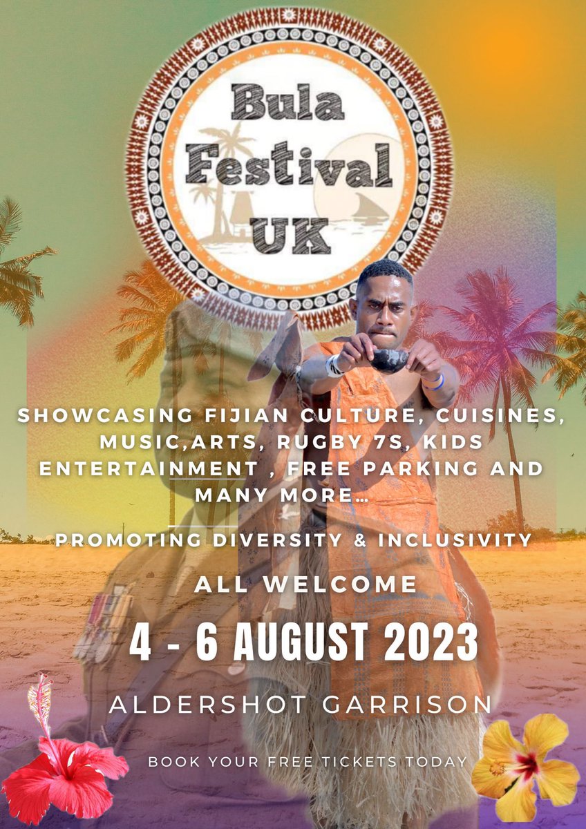 Join us in celebrating in Fijian style. Grab your free tickets now before it’s too late🔥 Interested in having a stall at this amazing festival? Check Eventbrite for details. Note closing date is fast approaching: 31 May 23. Don’t miss out!!👇🏽 eventbrite.co.uk/e/bula-festiva…
