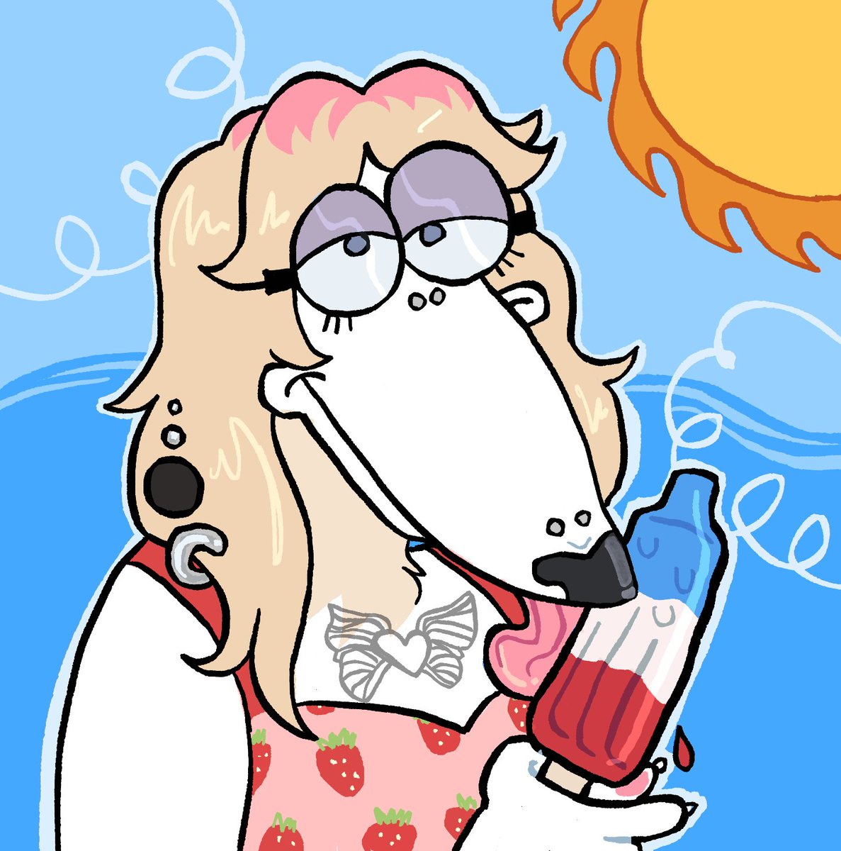 SunnySpacebeam's tweet photo. Summer icon commission for @HOUSEFLlES ! Look at that borzoi bikini babe! 

(Likes and retweets are appreciated! 💚) #furry #furryart #ArtistOnTwitter #DigitalArtist #Procreate #borzoi #summer https://t.co/wUOjTqi8Xi