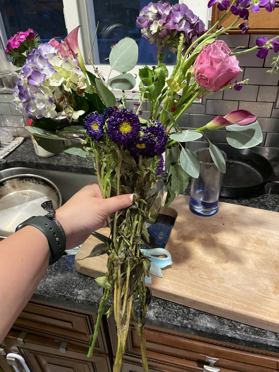 Lilith8432's tweet photo. @GiantEagle what’s up with the moldy, decaying bouquets you’re selling at the mccandless location? Super bummed that I have to throw away half of this expensive bouquet bc it was rotting when I got home with it https://t.co/Zx2klvv58e