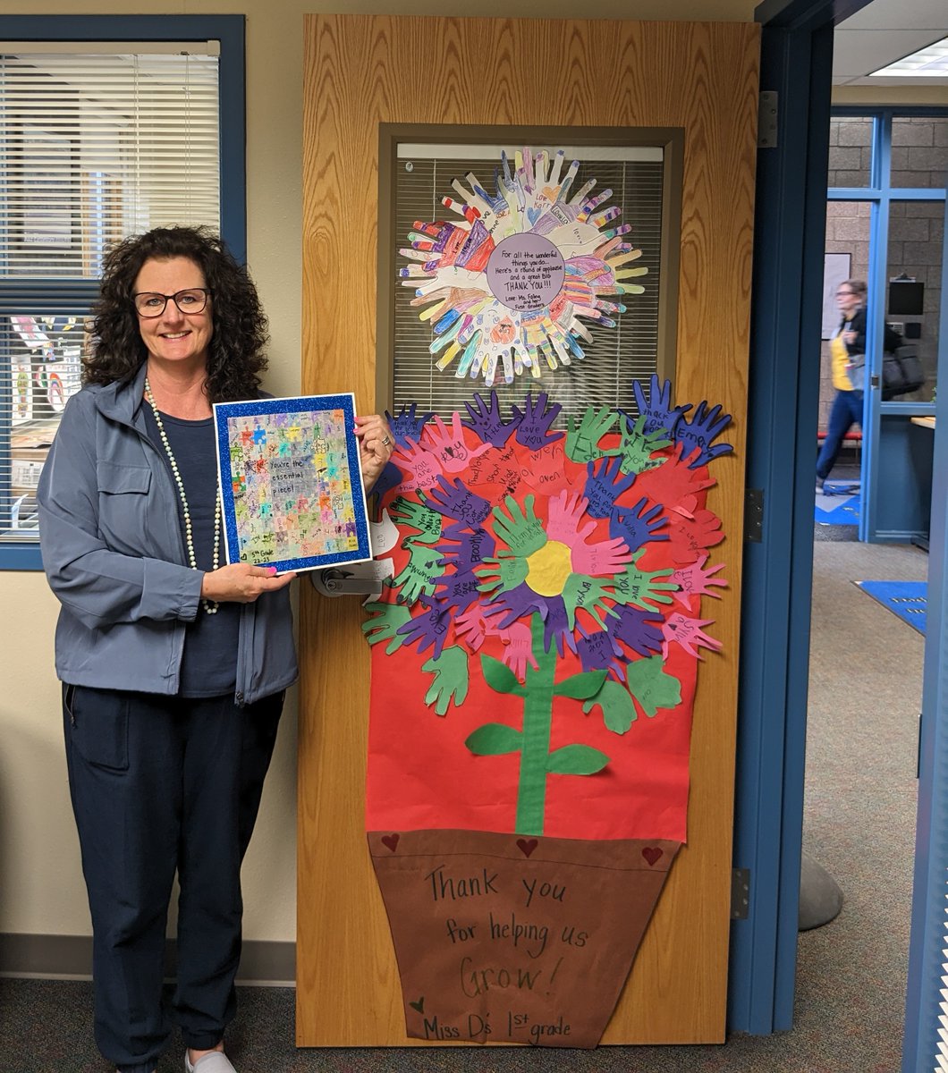 PSD_RiceElem's tweet photo. National Principal Day was May 1st, but we wanted to celebrate our amazing principal for an entire week! Thank you to our fearless leader, Mrs. Duve, for always putting kids first. You inspire all Raptors to SOAR. We love you ❤ #RiceTogetherWeSOAR #PSDProud https://t.co/21KAHcnZLD