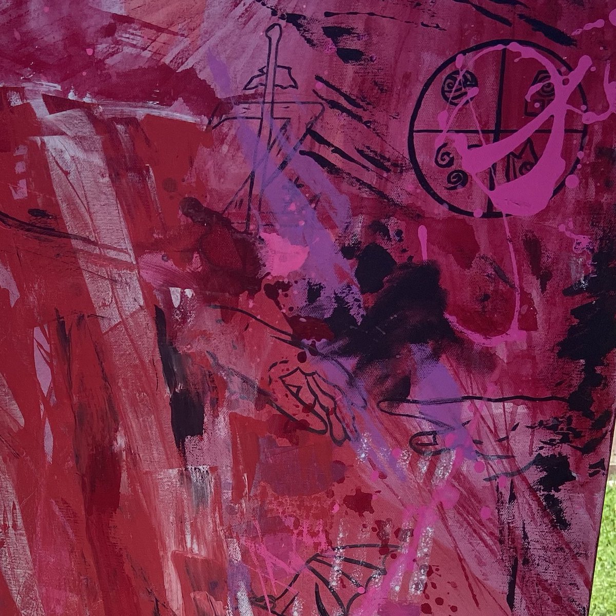 “Chaos is a ladder” commissioned piece on a 36” by 36” canvas! ⭐️